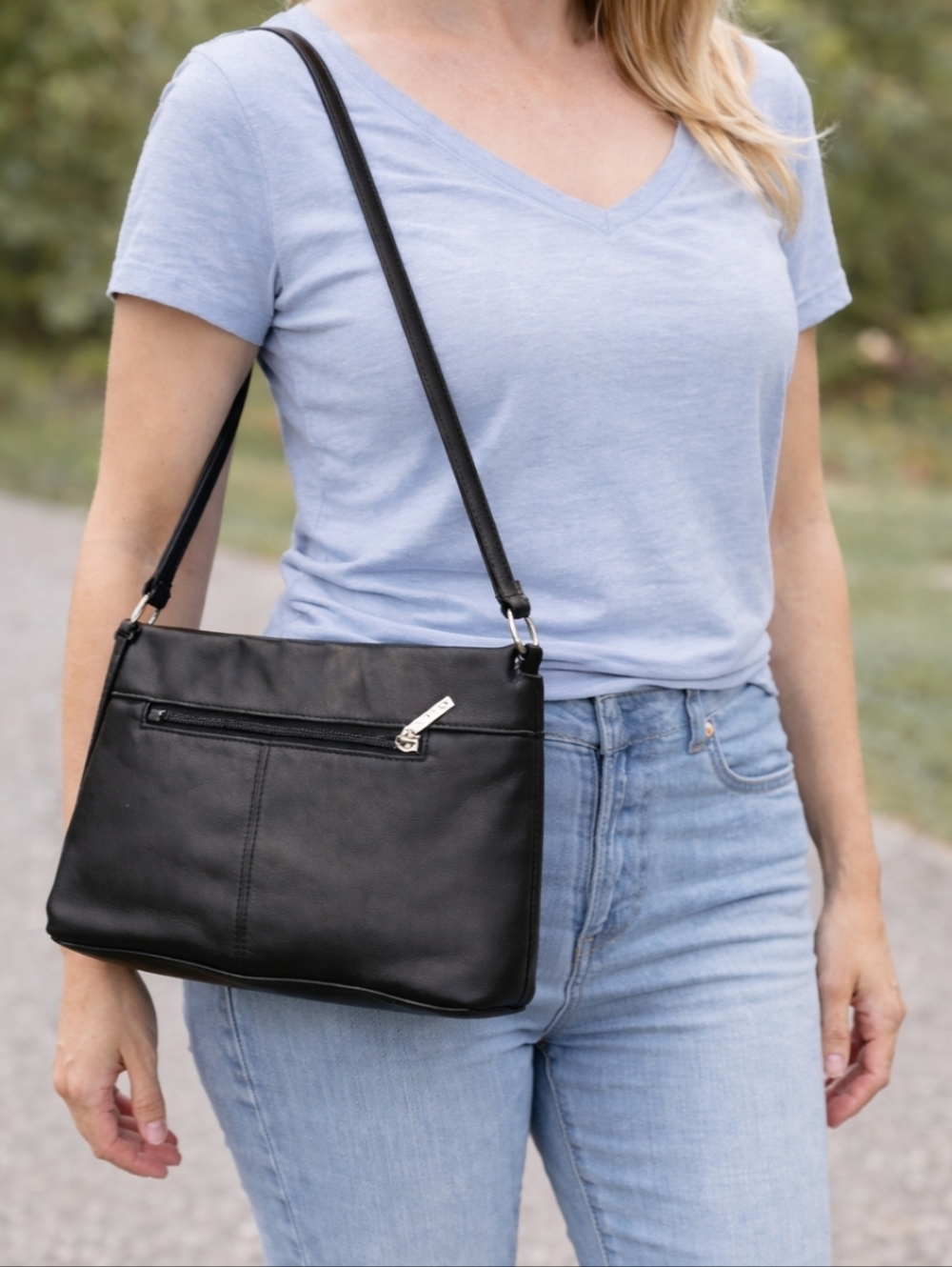 Preston & York Black Vintage Shoulder Bag OS